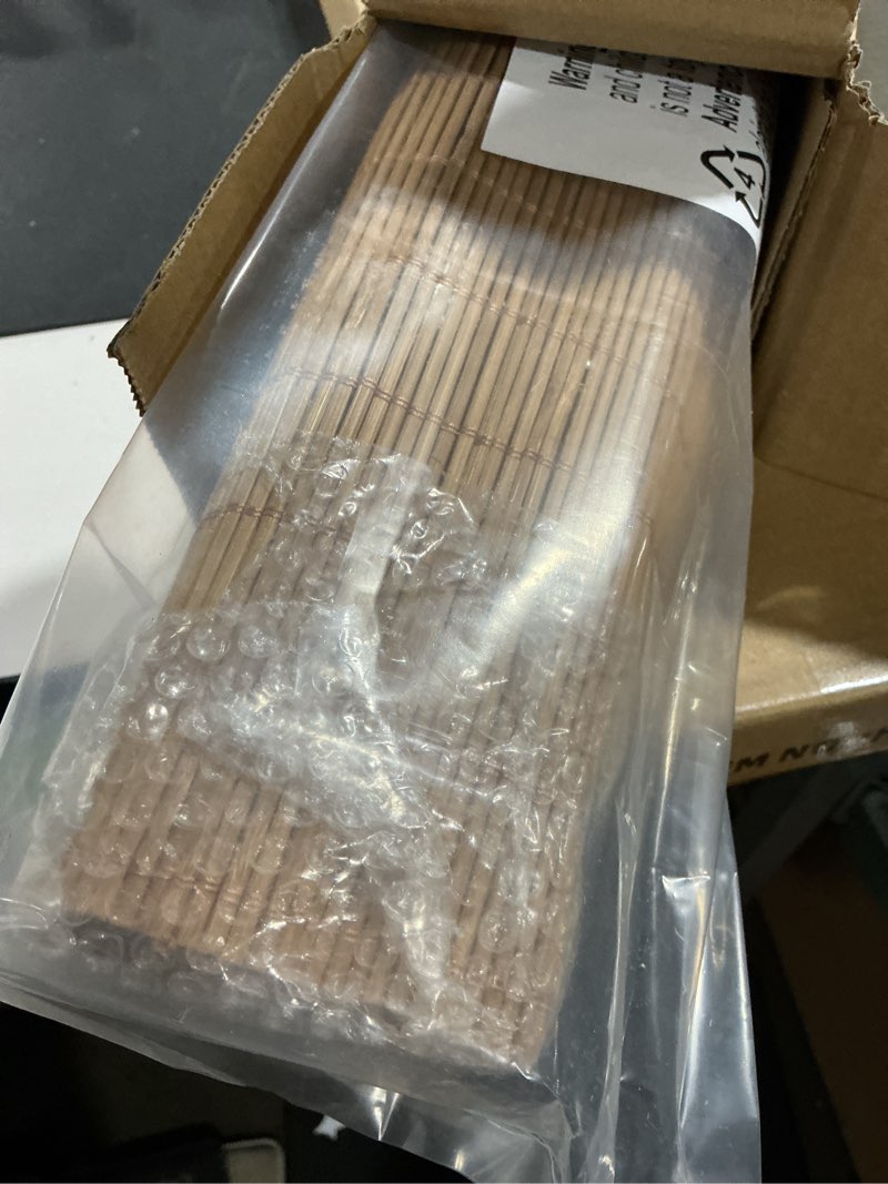 Condition photo showing Good Condition for lazblinds cordless bamboo roman shades, light filtering window treatment, roll up bamboo blinds for windows, 27'' w x 60'' h light filtering - carbonized 27'' w x 60'' h