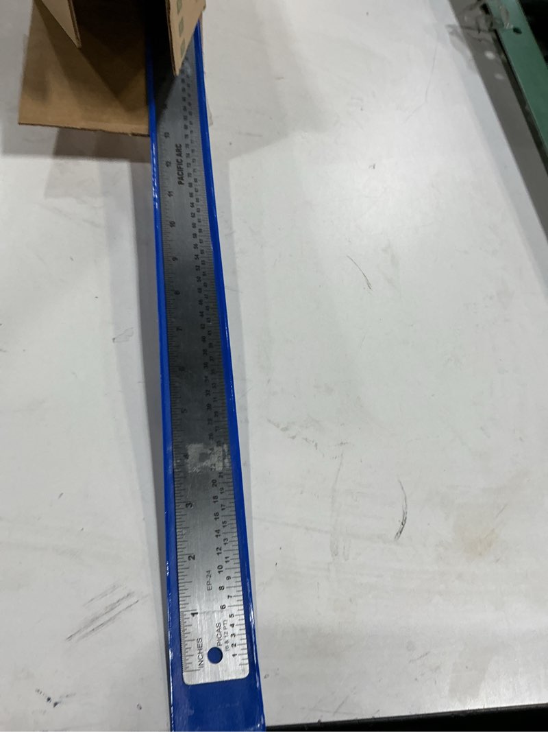 Condition photo showing New/Like New for Pacific Arc Stainless Steel Ruler with Inch and Pica Measurements, 18 Inches Rubber Backed