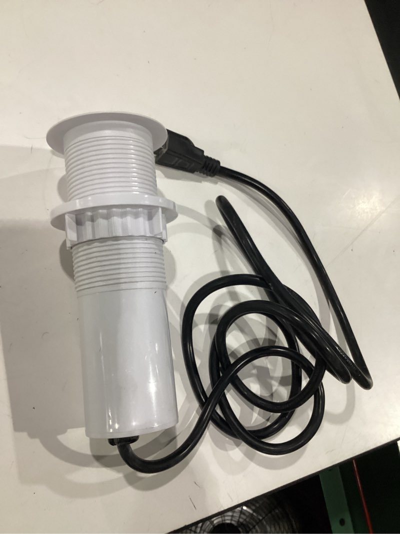 Condition photo showing New/Like New for 2.36" pop up countertop outlet, pop up outlet with 15w wireless charger, fits standard desktop grommet holes, no extra drilling, 4 ac outlets, 2 usb-a & 2 usb-c pd 20w fast charging, qi compatible white