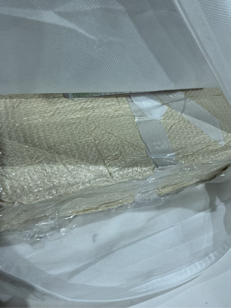 Condition photo showing New/Like New for waffle knit throw blanket, ultra soft lightweight & breathable all-season blankets for queen/king size bed, waffle weave quilt for home decor, office, couch & gift giving (oatmeal, 90x108 inch) queen/king (90"x108") oatmeal