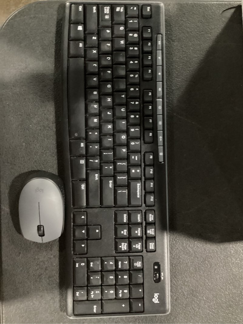Condition photo showing Good Condition for logitech mk295 wireless mouse & keyboard combo with silenttouch technology, full numpad, advanced optical tracking, lag-free wireless, 90% less noise - graphite
