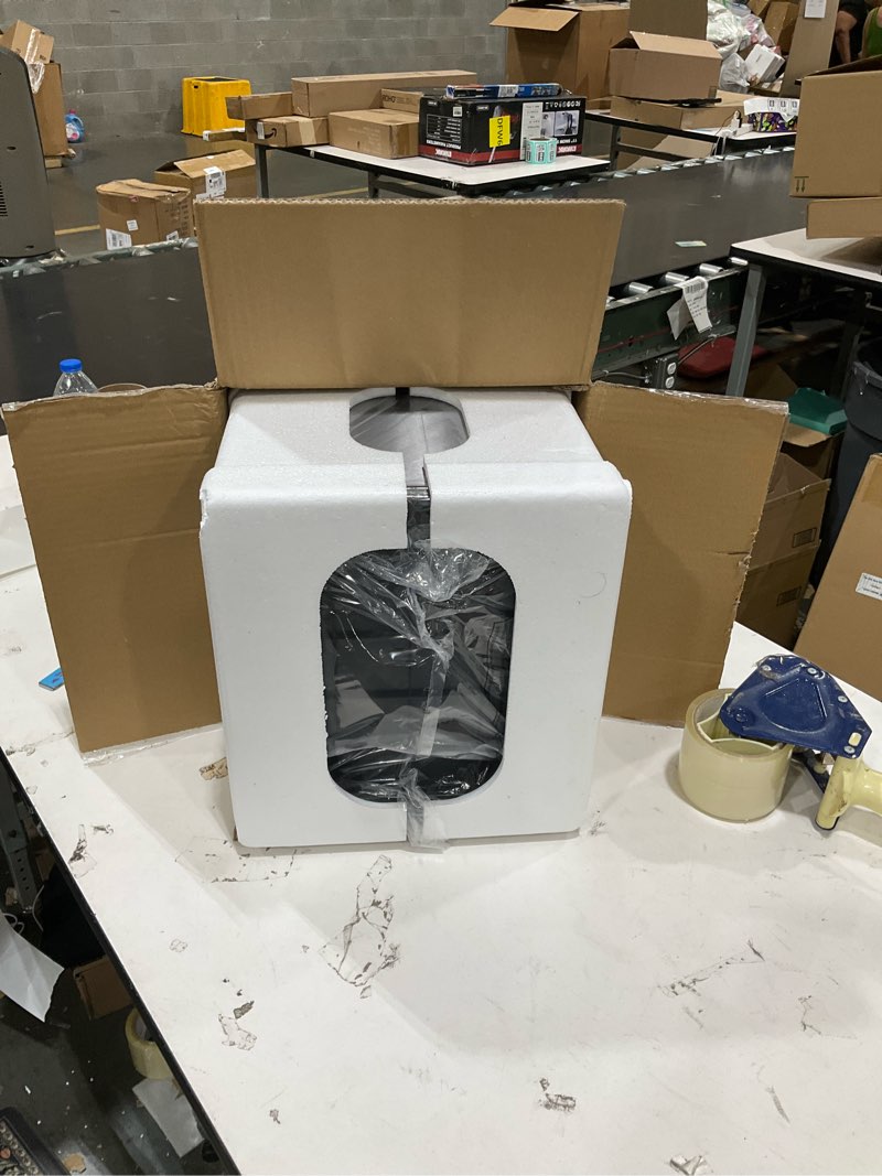 Condition photo showing New/Like New for iTouchless 50 Liter / 13 Gallon Kitchen Trash Can with AC Adapter, Lid & Odor Filter – Motion Sensor Stainless Steel Garbage Bin for Home, Office, or Garage – Slim, Large Capacity Design Light Silver / AC