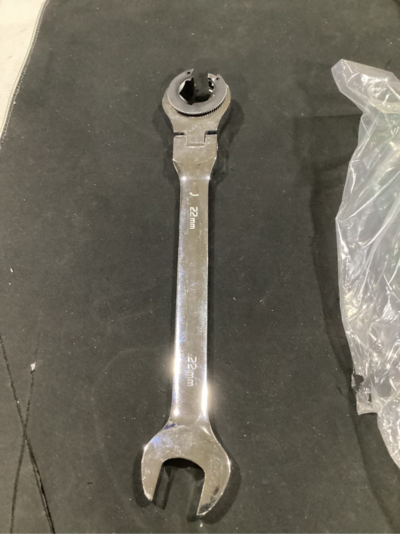 Condition photo showing As Is for flzosper 22mm metric fix tubing wrench?flex-head gear wrench, ratcheting fix combination wrench spanner