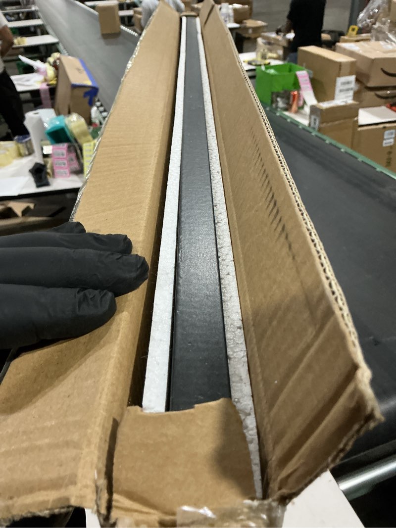 Condition photo showing As Is for picrit 28x40 poster frame, black engineered wood picture frame for horizontal or vertical wall mounting and displaying artwork photos, 1 pack black 28x40