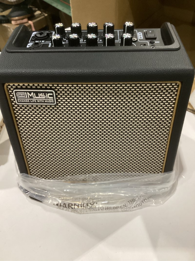 Condition photo showing As Is for acoustic guitar amplifier, 30 watt bluetooth speaker rechargeable portable acoustic guitar amp with reverb chorus effect,3 inputs, black, not tested