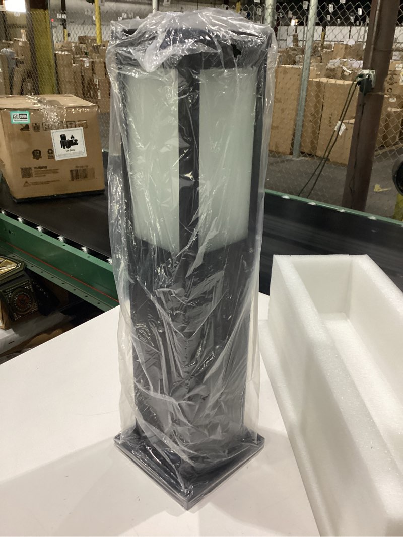 Condition photo showing New/Like New for landscape path lights modern outdoor bollard lighting with waterproof white glass pathway lights hardwired e26 weather resistant post lights black lawn lanterns for yard walkway garden post pole lamp 60cm