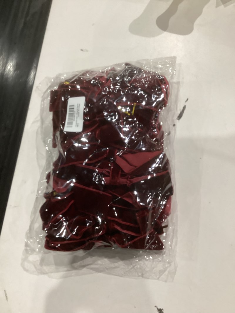 Condition photo showing New/Like New for 16 Pcs Burgundy Velvet Christmas Tree Bows Decor, Vintage Wreath Bow for Christmas Garland, Gift Wrapping, Xmas Tree, 5 * 10 inch 16 PCS Burgundy-Large Size