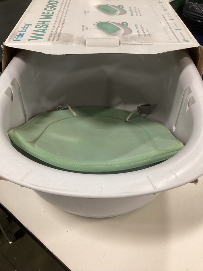 Condition photo showing As Is for Frida Baby 4-in-1 Grow-with-Me Baby Bathtub, Baby Tub for Newborns to Toddler with Removable Bath Seat & Backrest for Bath Support in Tub Bath Tub