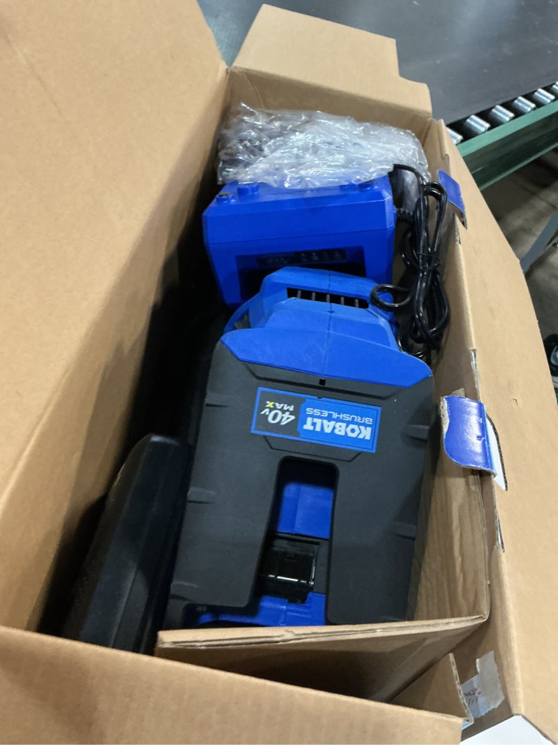 Condition photo showing As Is for kobalt gen4 40-volt 520-cfm brushless handheld cordless electric leaf blower