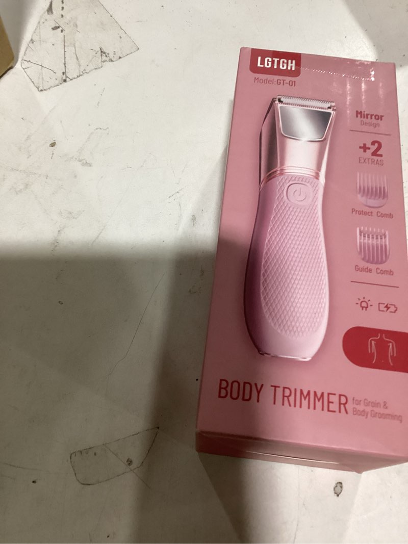 LGTGH Bikini Trimmer for Women: Pubic Hair Razor with Mirror & LED Light, Electric Shaver with Ceram