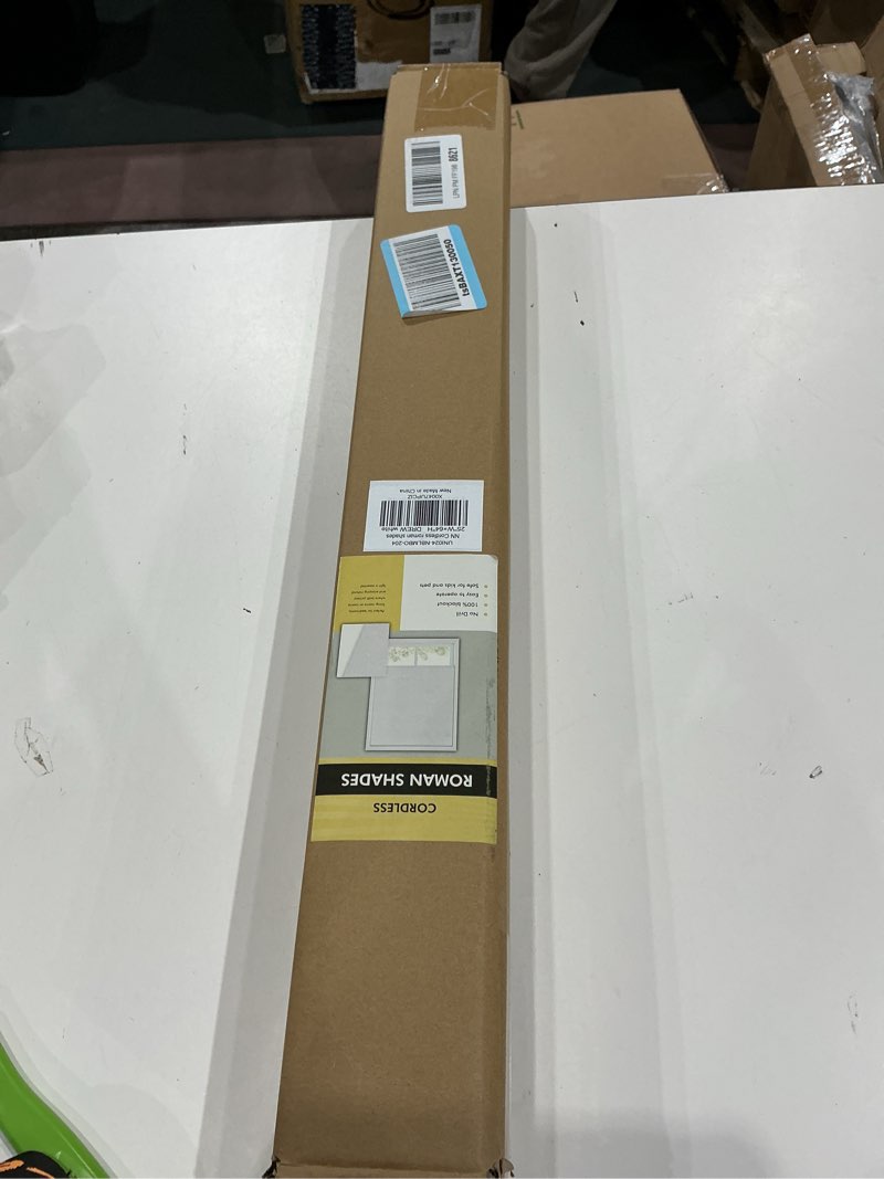 Condition photo showing Good Condition for no tools no drill cordless roman shades for indoor windows 100% blackout, 25" w × 64" h white white 25" w × 64" h