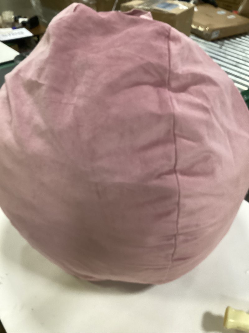 Condition photo showing As Is for HABUTWAY 2FT Bean Bag Chair, 2' Beanbags Small Bean Bag Chairs with Filling, Teardrop Bean Bag Chair Luxurious Velvet Ultra Soft Fur with Removable Cover (Soft Pink) 2 Foot Soft Pink