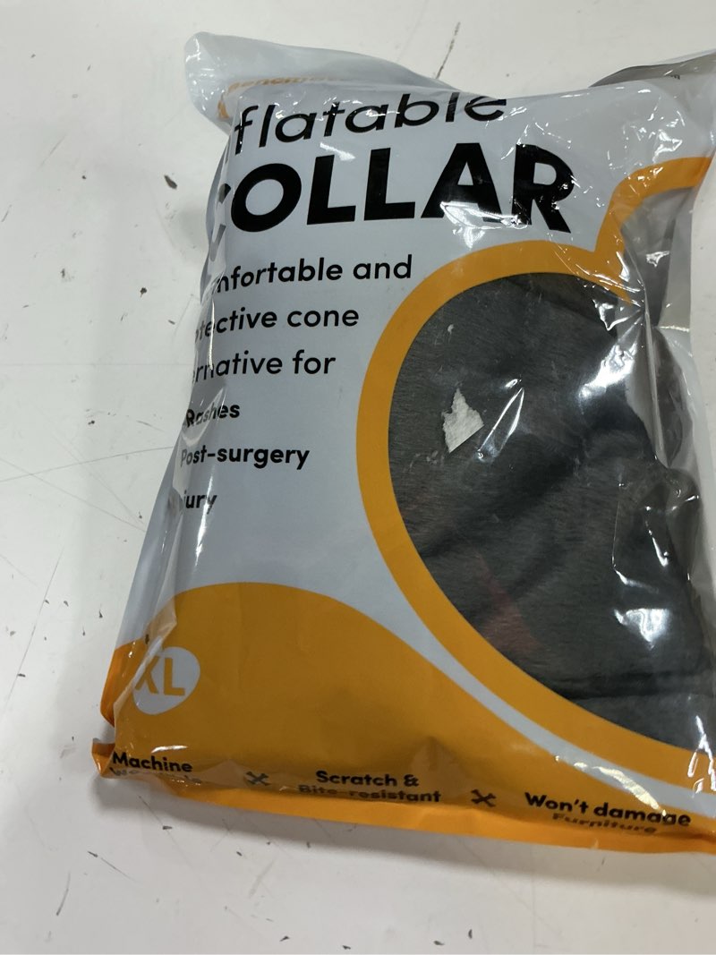 Condition photo showing Good Condition for bencmate inflatable dog cone collar alternative, soft dog cone for small medium large dogs and cats, neck recovery ecollar donut collar after surgery (xlarge, dark grey) dark grey x-large [neck:18"-21"]