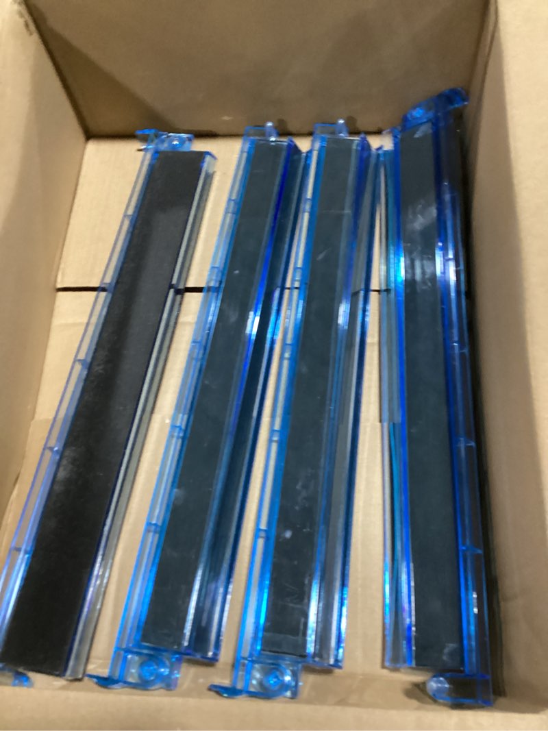 Condition photo showing As Is for mahjong racks with pushers, anti-slip design clear all-in-one mahjong racks and pushers - modern american mahjong tile racks set of 4 (light blue)