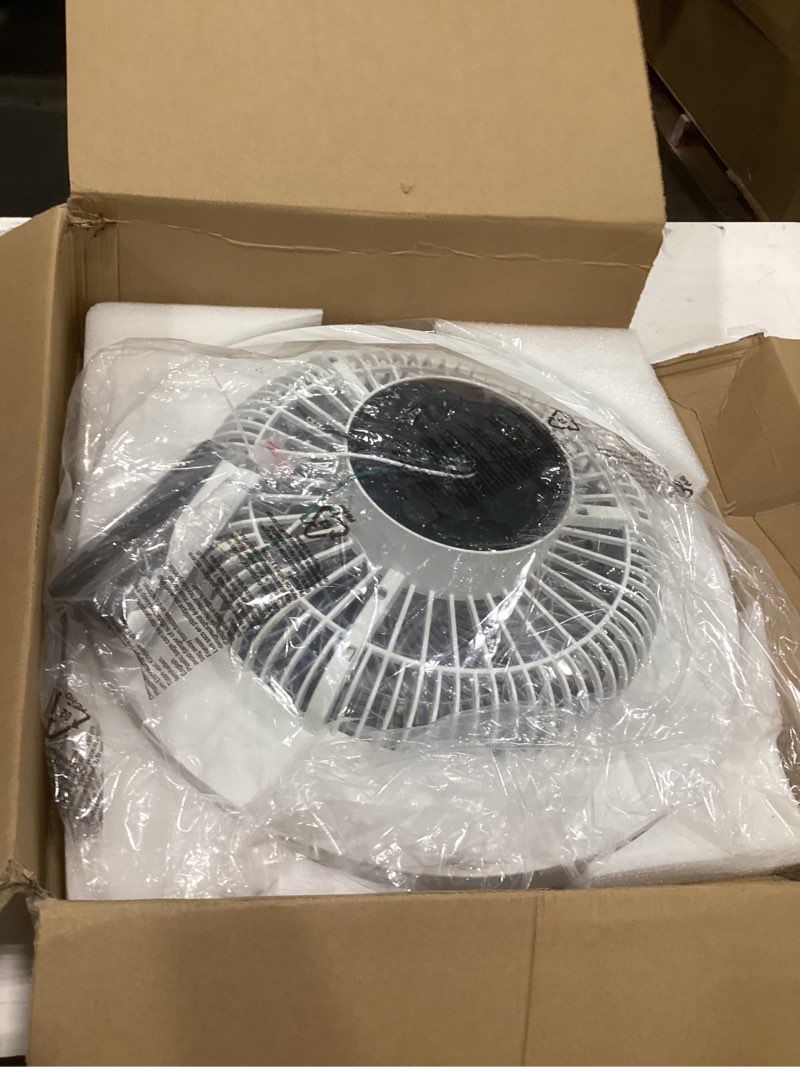 Condition photo showing As Is for depuley modern ceiling fan with light: 19" bladeless flush mount low profile led ceiling fans with remote & smart app control - white enclosed fandelier dimmable quiet dc motor for bedroom kids room white-acrylic 19 inch