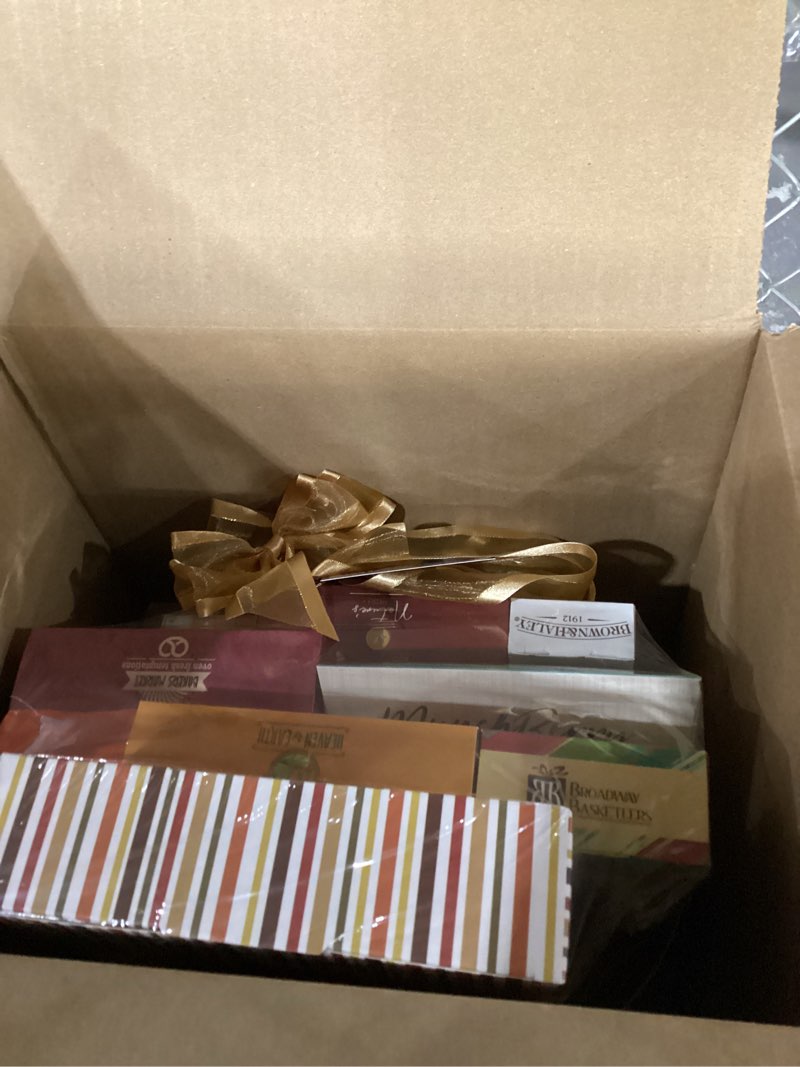 Condition photo showing New/Like New for Broadway Basketeers Gourmet Valentines Gift Basket for Women, Men, Families, Teacher, College, Appreciation, Thank You, Birthday, Corporate, Get Well, Sympathy Chocolate Baskets