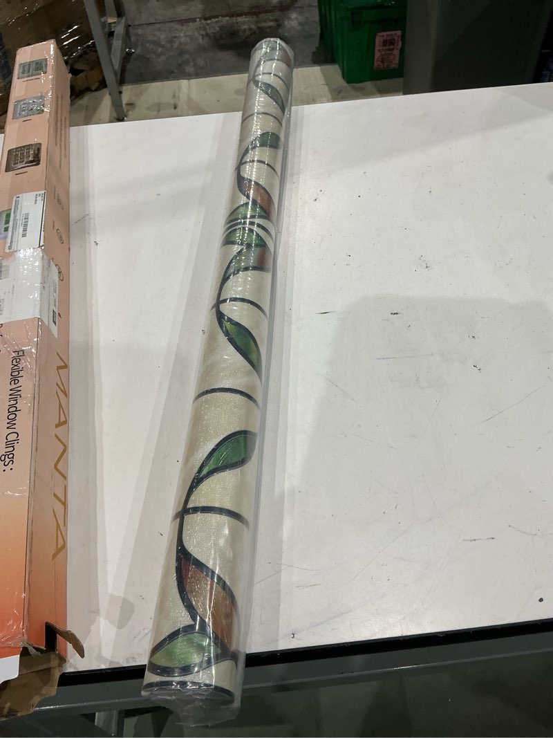 Condition photo showing Good Condition for ohtmeru 3d stained glass window privacy film, heat control uv blocking static cling decorative window film for bathroom,front door,home non adhesive,35.4 x 78.7 inches verdant whispers green verdant whispers 35.4 x 78.7 inches