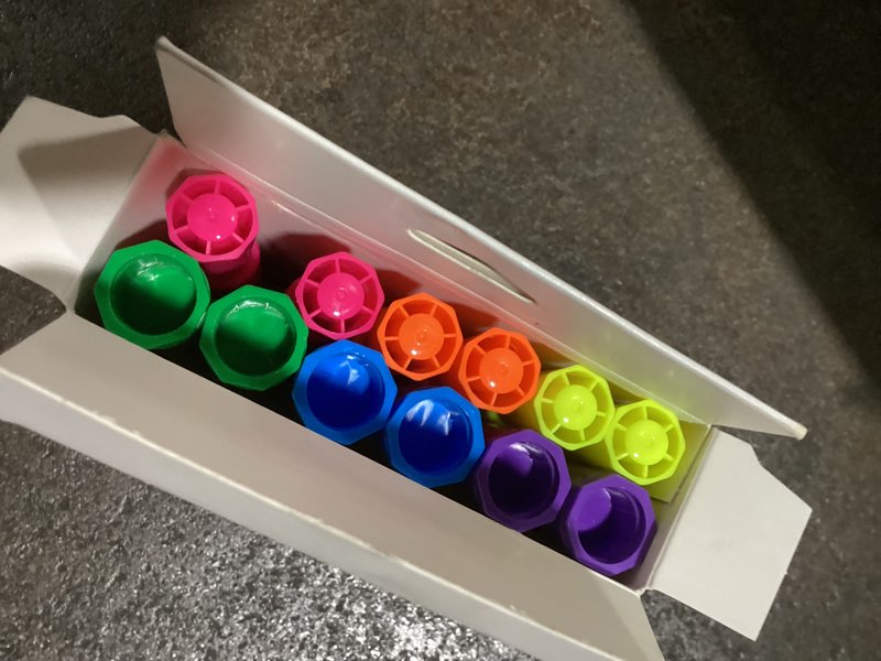 Condition photo showing As Is for office depot chisel-tip highlighter assorted fluorescents 12pk 128-853