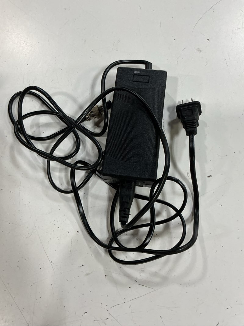 Condition photo showing As Is for 42v electric scooter charger 4 prong for voyager 36v batteries, 42v 2a 4-pin connector battery charger replacement output: 42v
