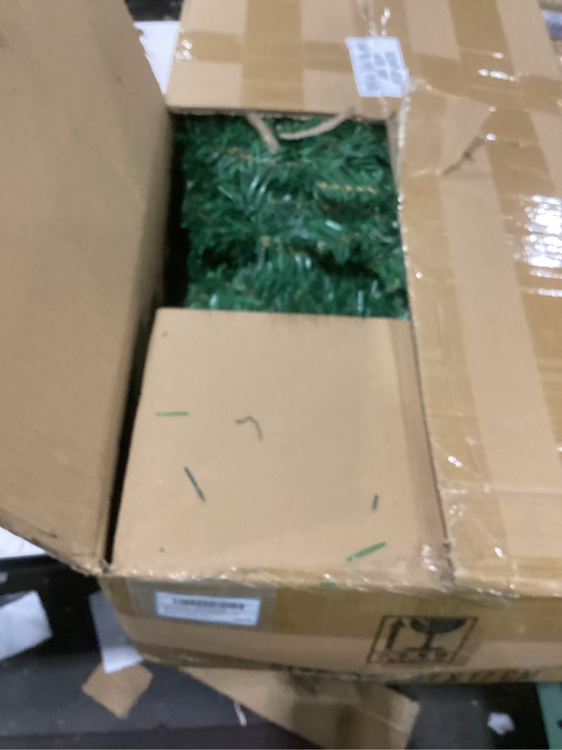 Condition photo showing As Is for Tuanse 6 ft Lighted Eid Ramadan Moon Crescent Artificial Tree with Star String LED Outdoor Decoration Muslim Islamic Crescent Artificial for Eid Ramadan Party Decoration Garden Home Decor 6ft