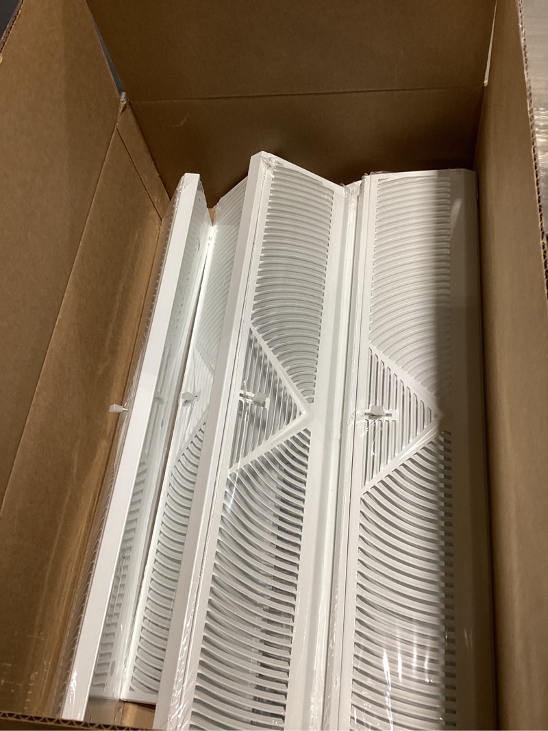 Condition photo showing New/Like New for 2 Pack Baseboard Register 24 Inch Duct Opening Size Vent Covers for Home Floor Wall Baseboard Air Covers Supply Floor Baseboard Diffuser (White)