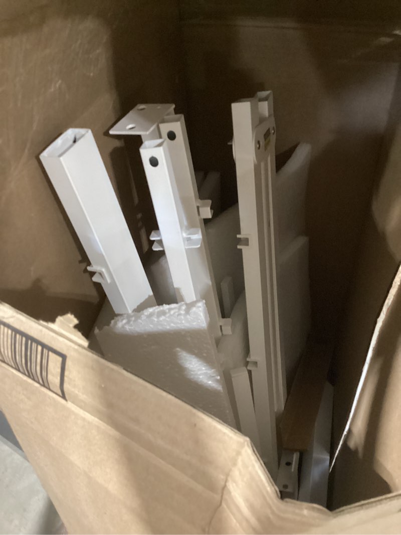 Condition photo showing Good Condition for white full size bed frame 16 inch, metal full bed frame no box spring needed, heavy duty steel support 3500 lbs, diy headboard, noiseless, round corner legs, storage space, easy assembly full 16 inch