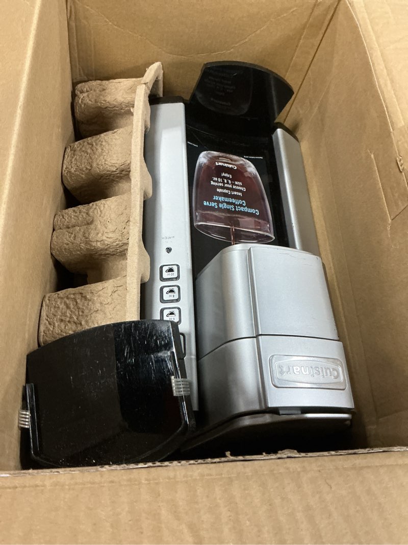 Condition photo showing As Is for cuisinart ss-5p1 single-serve 40-ounce coffeemaker, stainless steel,silver