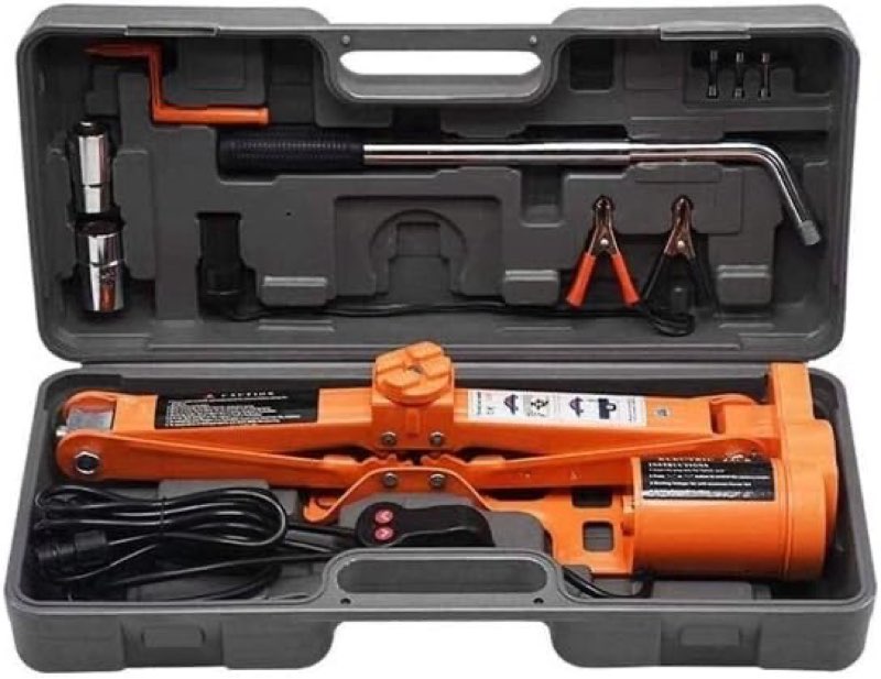 3 Ton Capacity Electric Hydraulic Car Floor Jack Kit High Lift,DC12V Auto Jack Set for Car, SUV, Pick Up, Van