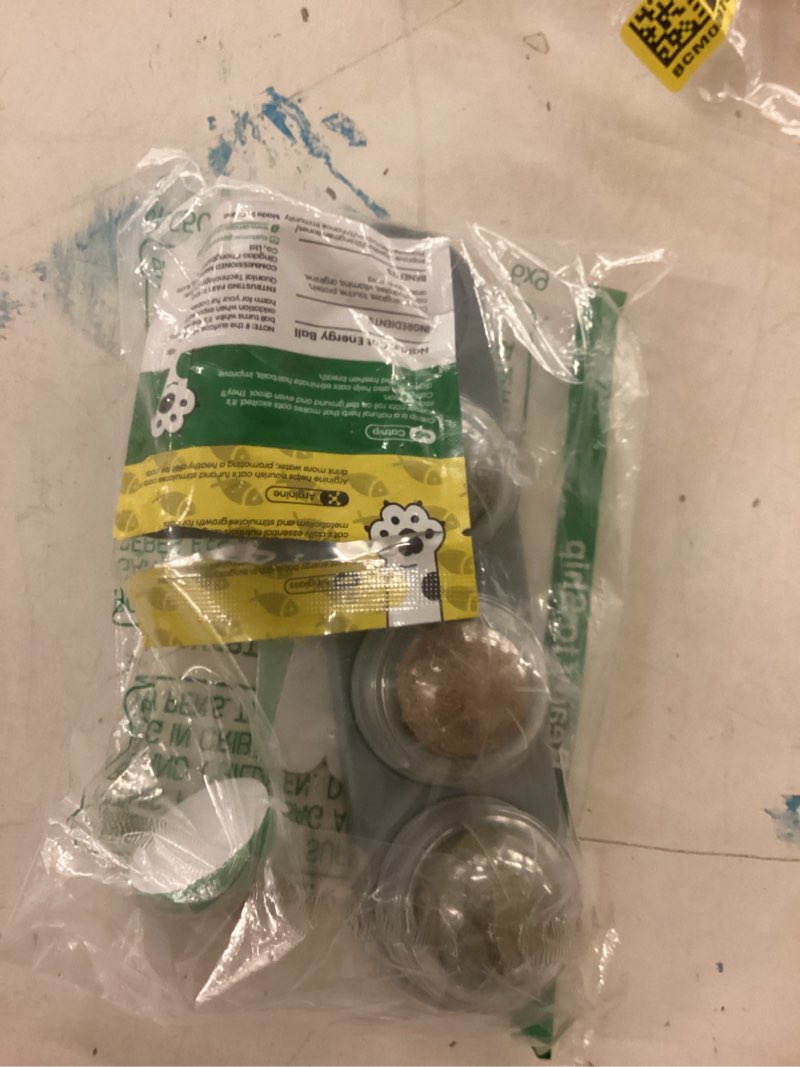Condition photo showing As Is for potaroma 4 catnip toys, silvervine balls, extra cat energy ball, edible cats lick healthy kitten chew, teeth cleaning dental wall treats, more concentrated flavor