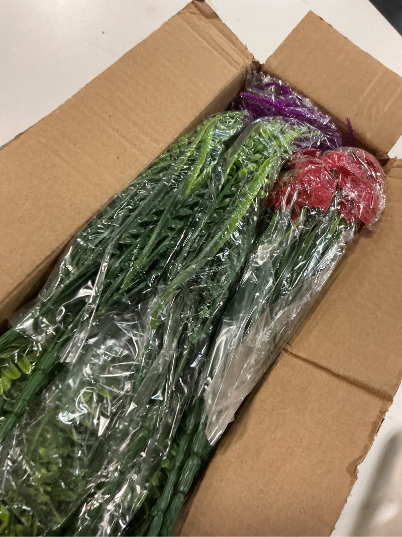 Condition photo showing Good Condition for 20pcs artificial flowers for outdoor uv resistant & waterproof, realistic fade-proof faux greenery shrubs hanging plants for garden porch yard lawn patio decorations (vibrant colors)