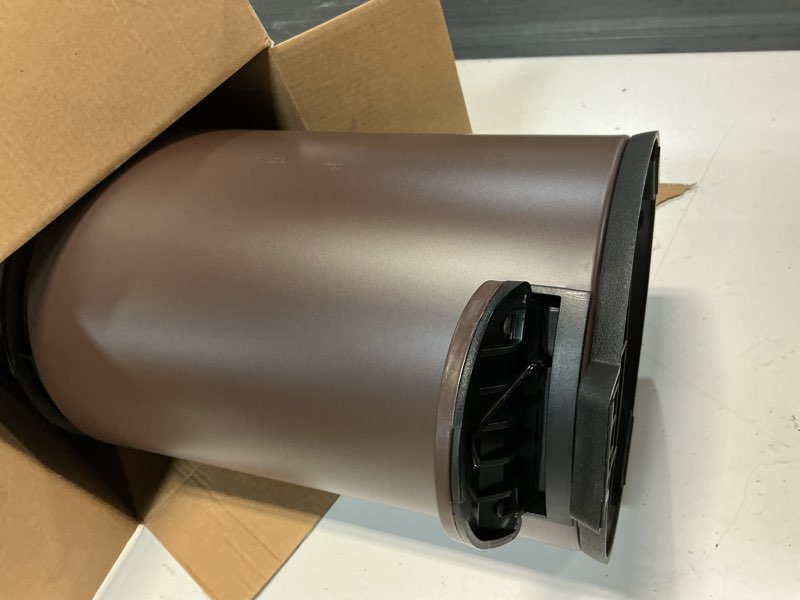Condition photo showing Good Condition for cesun 1.2 gallons small brown trash can, bathroom garbage can with lid and foot pedal, mini round wastebasket for bathroom, bedroom, office, 4.5 liters / 1.2 gallons, brown