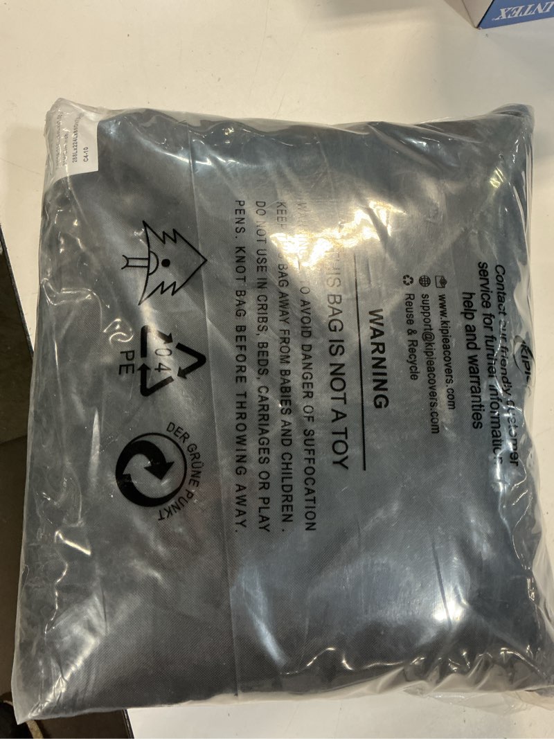 Condition photo showing New/Like New for kipiea patio l-shaped sectional sofa cover, 420d heavy-duty oxford fabric outdoor sectional cover with 6 windproof buckles, anti uv and no tears, no fading (114lx88lx33.5dx31h/24h inch) 114"x88"(l-shaped-right facing)