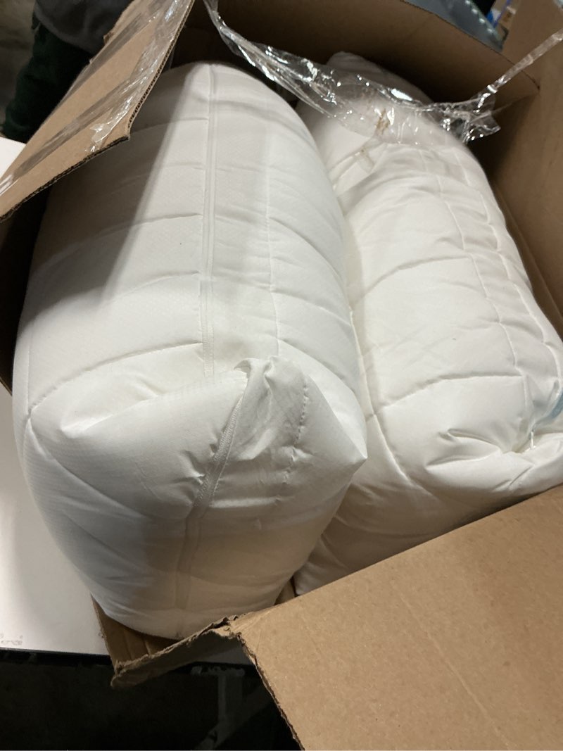 Condition photo showing Good Condition for Nuzzle Cooling Adjustable Pillows for Side Sleepers, Luxury King Size Set of 2 Bed Pillows Hotel Collection - Best Adjust Height Soft Firm Pillows for Back, Stomach and Side Sleepers King SIze (Set of 2) White