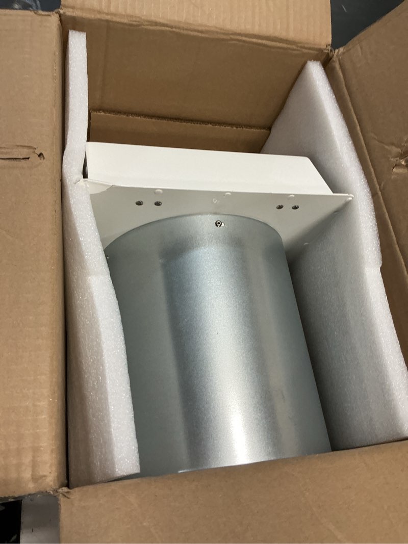 Condition photo showing Good Condition for 8 Inch Hooded Wall Vent with Screen and Damper,Outdoor Wall Exhaust Vent Cover Wall Cap for Exterior Kitchen Range Hood Ventilation Dryer HVAC Duct Air Exhaust, Galvanized Steel, White 8 Inch White