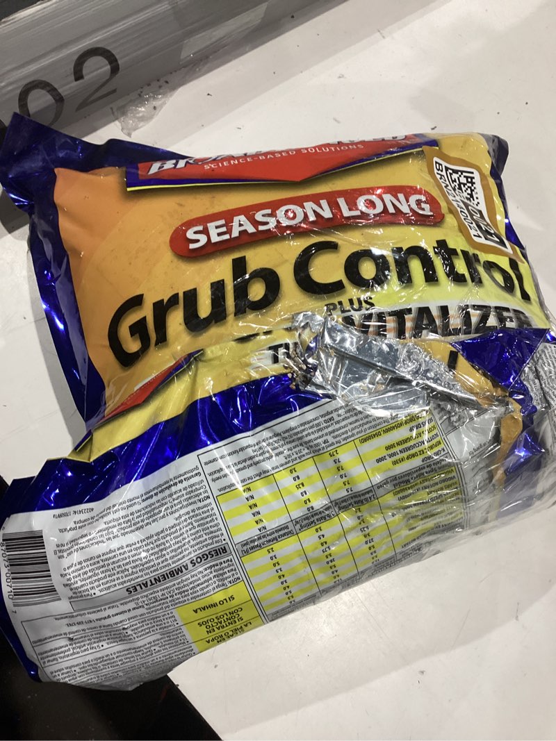 Condition photo showing As Is for bioadvanced season-long grub control plus turf revitalizer, granules, 12 lb, grub killer for lawns 12 pound