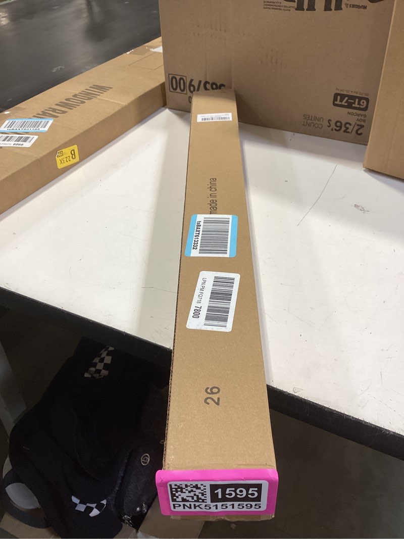 Condition photo showing New/Like New for chrisdowa cordless blackout roller shades for windows, thermal insulated uv protection pull down shades, total blackout window blinds for home, office, bedroom, door (26" w x 72" h, white) 26"w x 72"h white
