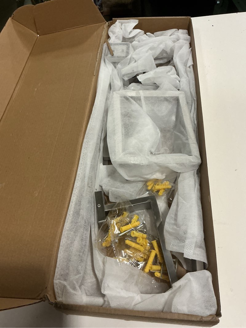 Condition photo showing Good Condition for 10pcs Bathroom Hardware Set, 24in Towel Bar Set, Including Square Towel Bar Square Towel Ring Toilet Paper Holder Towel Hooks, Set SUS304 Stainless Steel, Wall Mounted Brushed Nickel 10pcs 24in Set