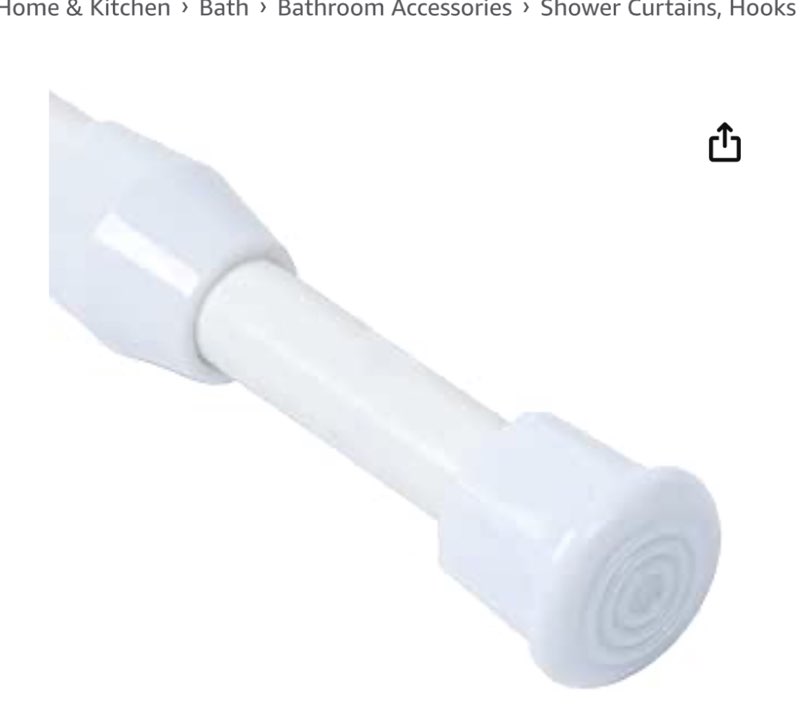 UEXHWS 1pcs Curtain Rods for Windows 28 To 48 Inch, Tension Curtain Rod No Drilling, White Shower Ro