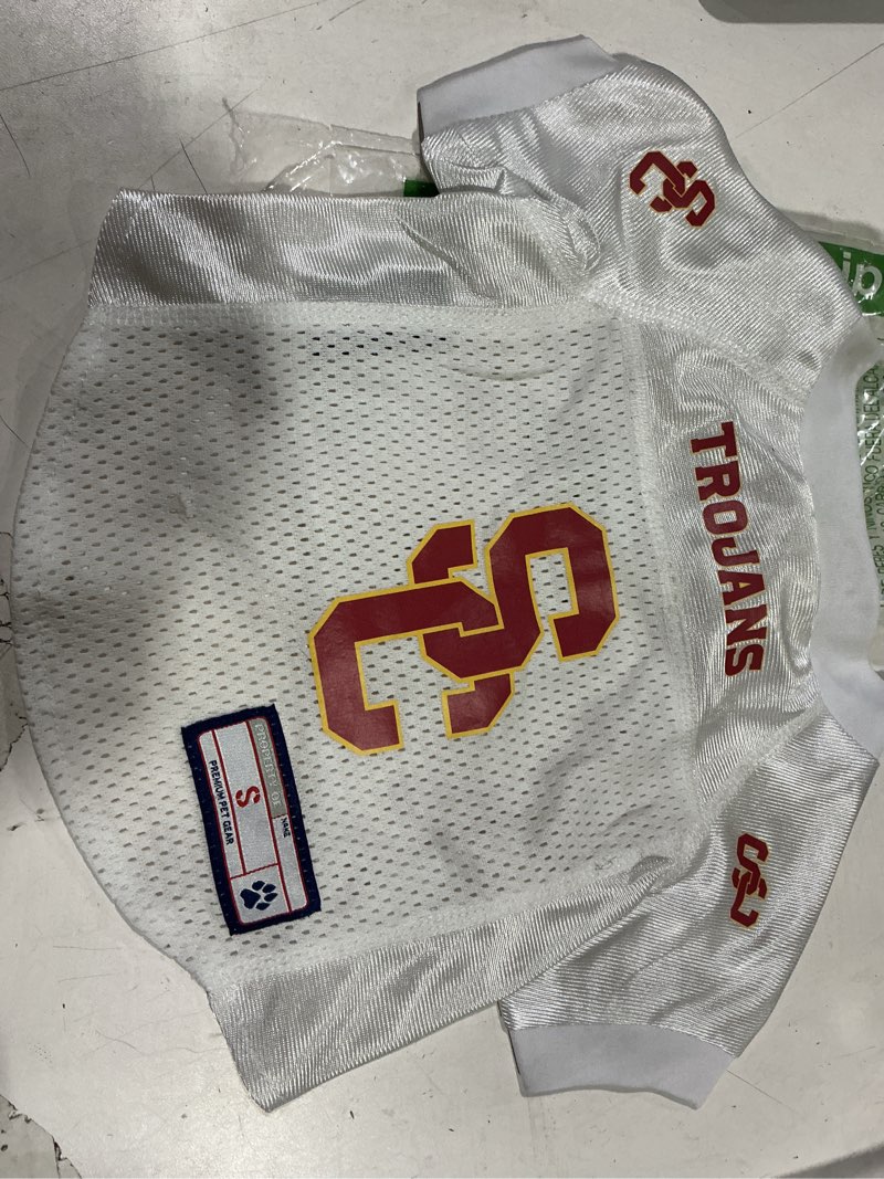 Condition photo showing As Is for Littlearth NCAA Basic Pet Jersey, Team Color USC Trojans small
