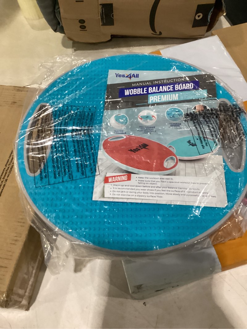 Condition photo showing New/Like New for yes4all upgraded wobble balance board, 16.34" tpe non-slip, stability board for home gym, standing desk & physical therapy a. sky blue