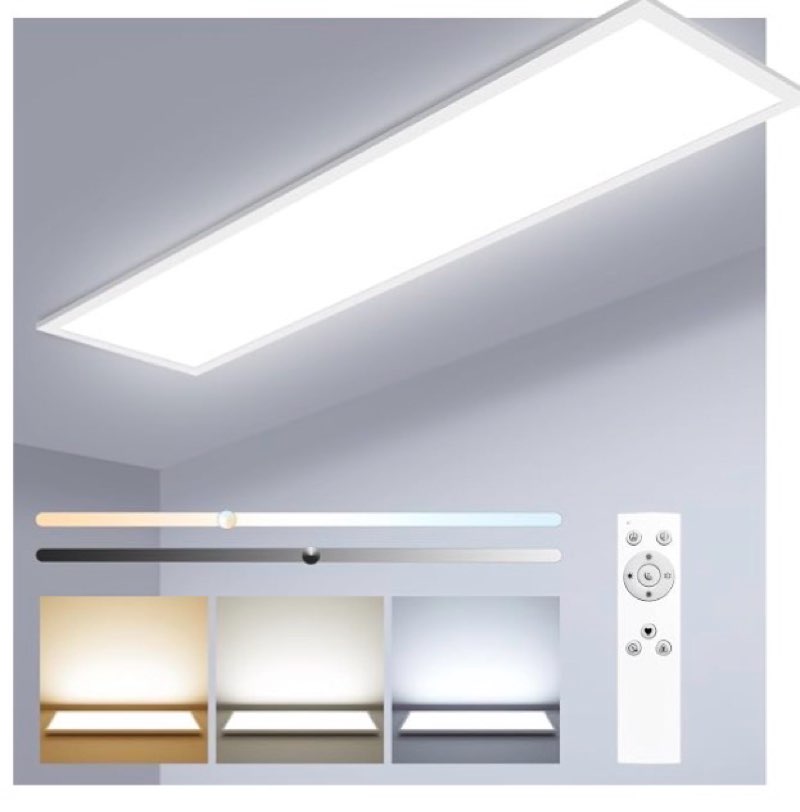 zemty led flat panel light with remote 31.4x9.8 inch, 35w 4000lm 3000k-6000k adjustable color temper
