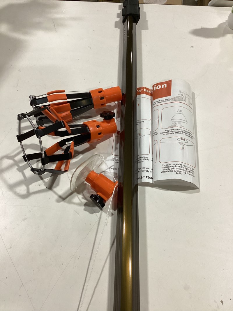 Condition photo showing As Is for LOVEETA® Gen2 12Ft [18Ft Reach] Lightweight Extendable Light Bulb Changer Pole for High Ceilings – Telescopic Light Bulb Pole Changer with Bulb Gripper - Champagne Gold