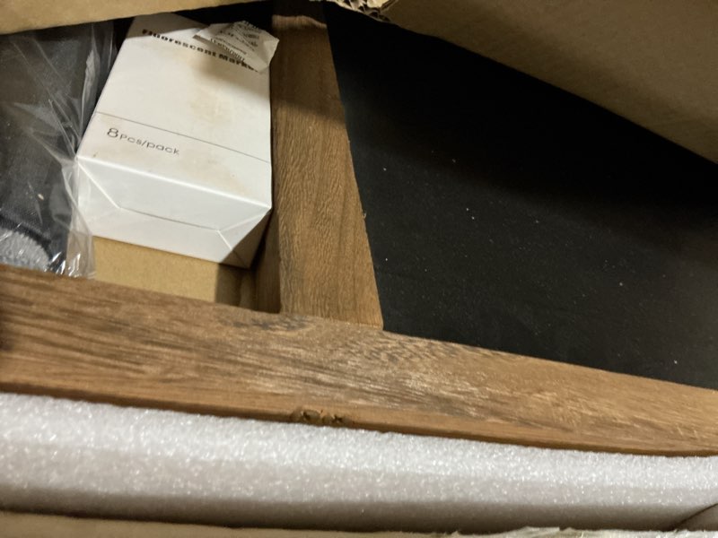 Condition photo showing Good Condition for chezerra a frame chalkboard sign, 40"x20" extra large sidewalk chalk board, wooden standing chalkboards set with markers, double-sided magnetic blackboard for cafés, weddings, party guide, brown