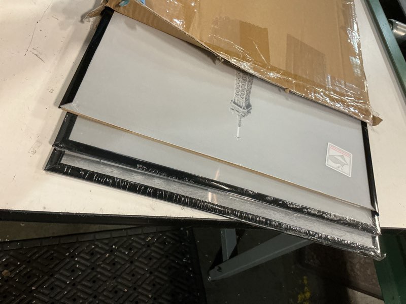 Condition photo showing Good Condition for upsimples 16x24 picture frame black 3 pack, scratch-proof poster frames 16 x 24 for photo gallery - slide-in strips, horizontal or vertical wall mounting black 16x24