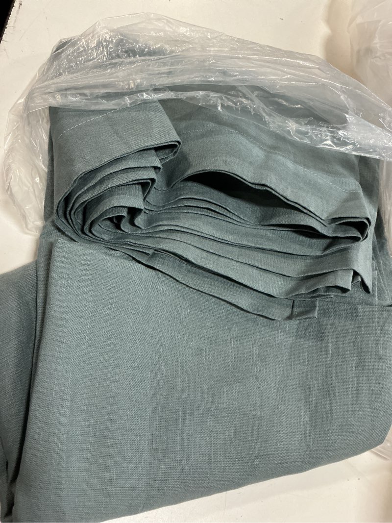 Condition photo showing Good Condition for european linen shower curtain, one size, dusty blue(72x72in)