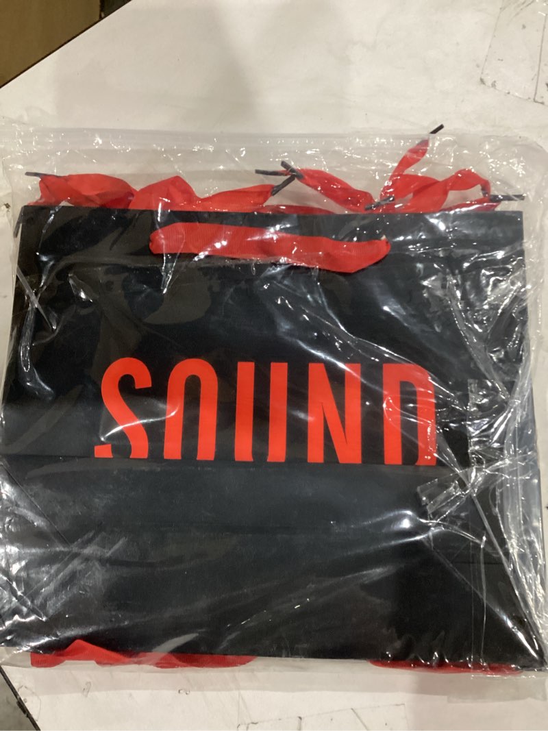 Condition photo showing Good Condition for Kolldenn 5 Senses Gift Bags for Him and Her Five Senses Gift Bag with Ribbon Handles and Tissue Paper Present Wrappings for Valentine Wedding Birthday Mothers Day (Black Red,11.8 x 10 x 4 Inch) Black Red 11.8 x 10 x 4 Inch