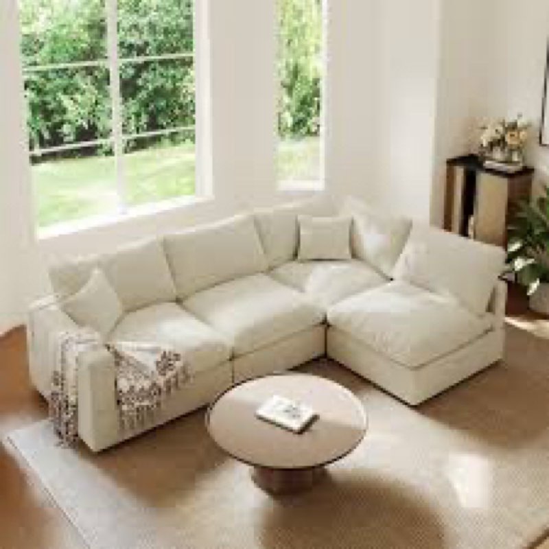 95.4'' Upholstered Sofa, Cloud Couch Modular Sectional Sofa Couch for Living Room Bedroom Upholstery Color: Beige just the cushion
