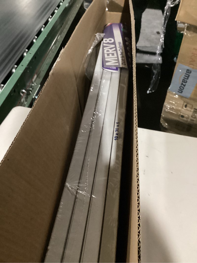 Condition photo showing New/Like New for BNX TruFilter 10x30x1 Air Filter MERV 8 (4-Pack) - MADE IN USA – Dust & Pet Defense Electrostatic Pleated Air Conditioner HVAC AC Furnace Filters for Dust, Pet, Mold, Pollen MPR 600 – 700 & FPR 5 MERV 8 10x30x1 4-Pack