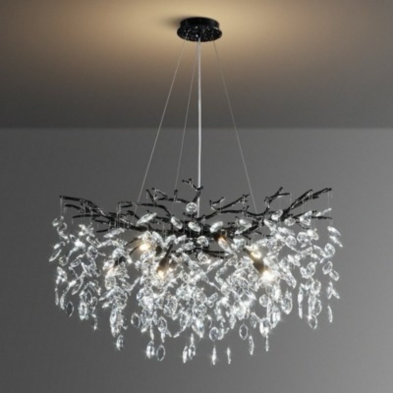 31"Modern Crystal Branch Chandelier