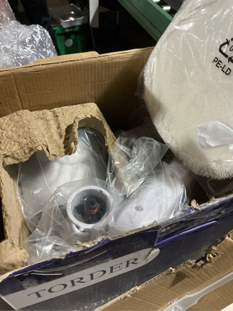 Condition photo showing As Is for Scrub and Steam Mop with 13 Accessories,Floor Scrubber Spin Mop for Hard Floors Deep Cleaning,Washable Mop Pads for Home,550ml Capacity,Chemical-Free Deep Clean & Sanitize with High Temperature White